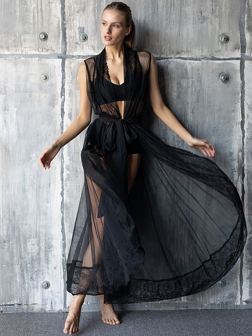 картинка Халат из сетчатой ткани без рукавов L703 от интернет магазина