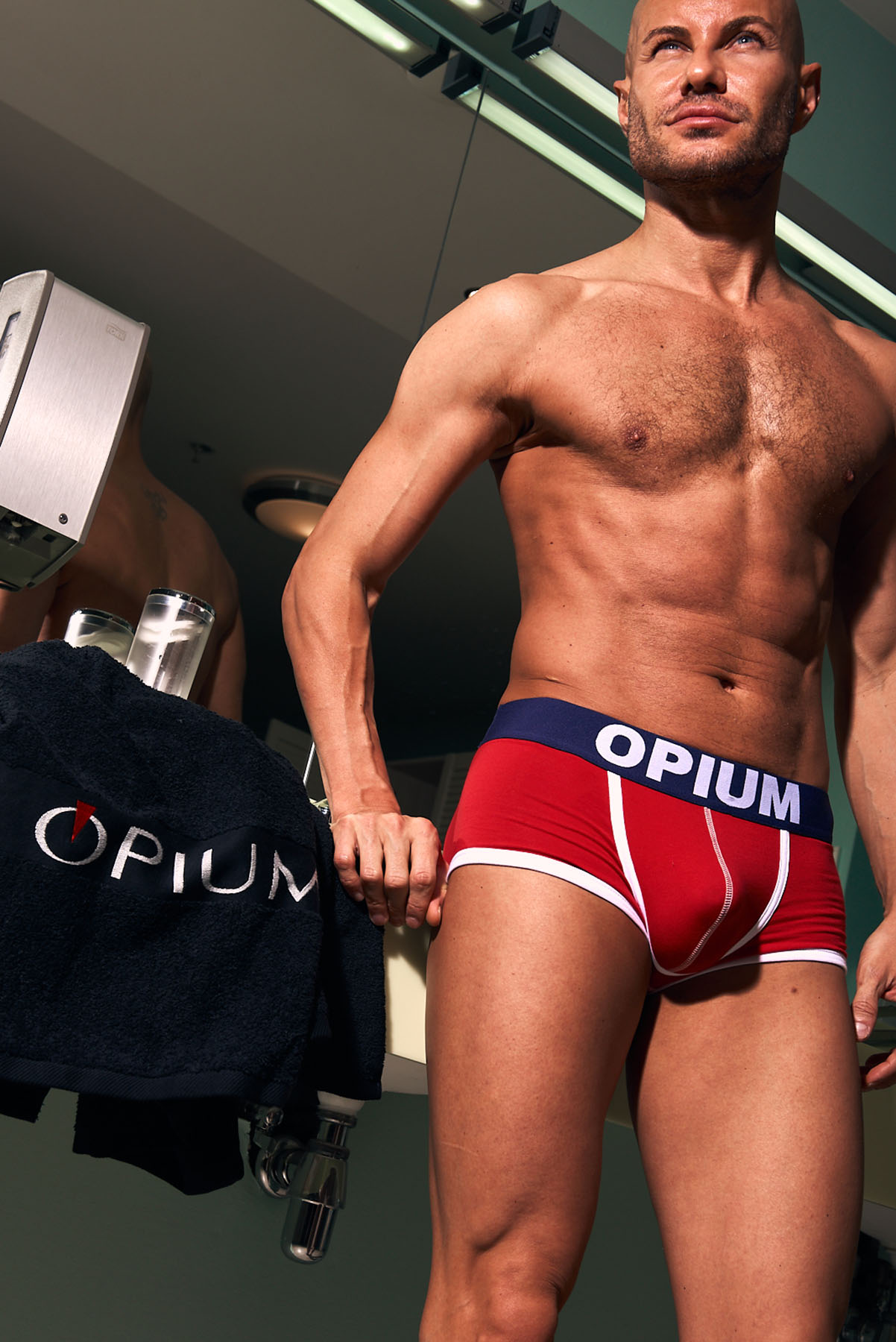 Photoshoot for men's underwear Opium